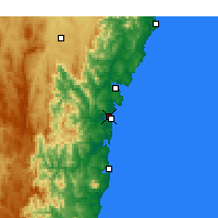Nearby Forecast Locations - Moruya Airport - Map