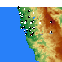 Nearby Forecast Locations - San Diego AP/B - Map