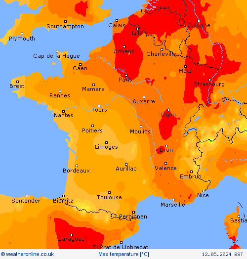 Max temperature Forecast maps