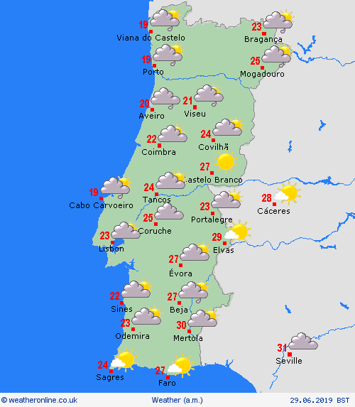 overview Portugal Europe Forecast maps