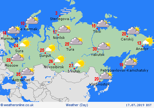 overview Russian Feder. Europe Forecast maps