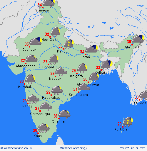 overview India Asia Forecast maps