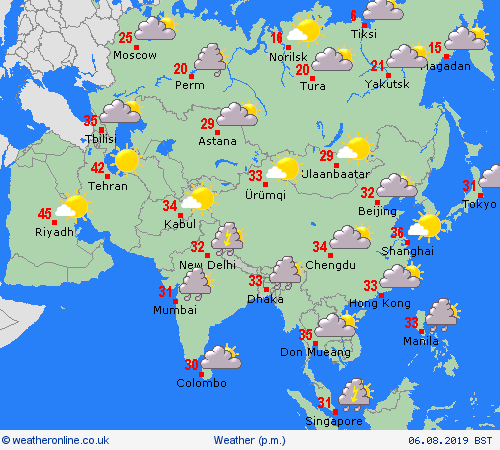 overview  Asia Forecast maps