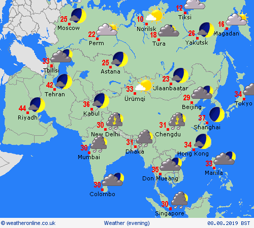 overview  Asia Forecast maps