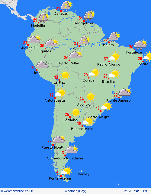 overview  South America Forecast maps