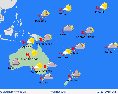 overview  Oceania Forecast maps