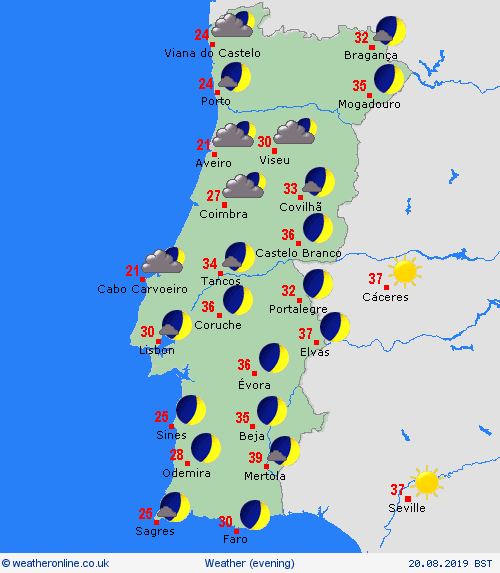 overview Portugal Europe Forecast maps