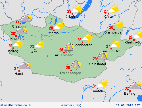 overview Mongolia Asia Forecast maps