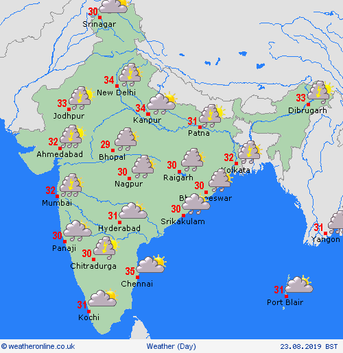 overview India Asia Forecast maps