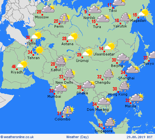 overview  Asia Forecast maps