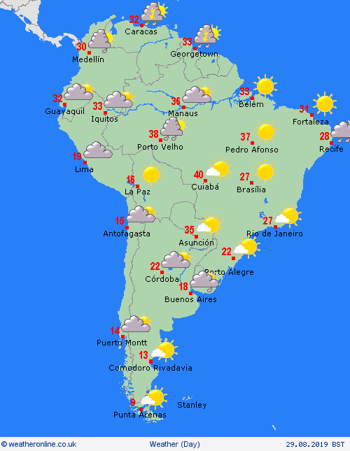 overview  South America Forecast maps