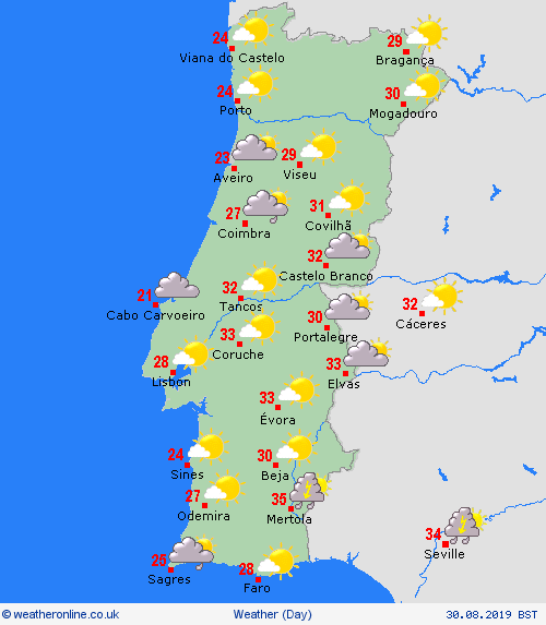 overview Portugal Europe Forecast maps