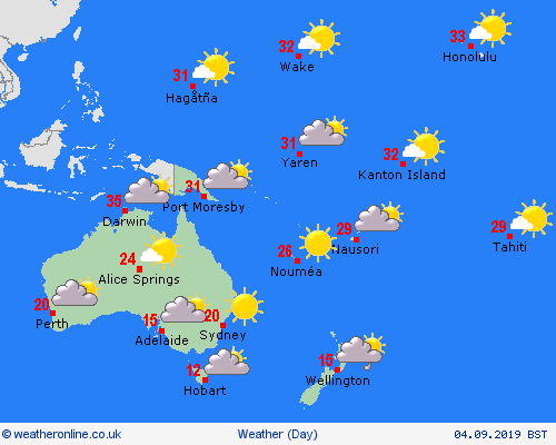 overview  Oceania Forecast maps