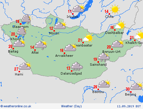 overview Mongolia Asia Forecast maps