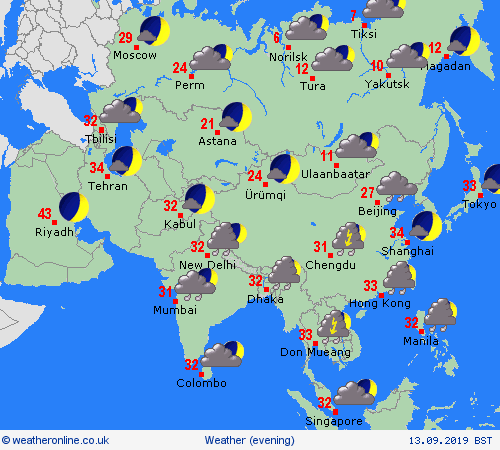 overview  Asia Forecast maps