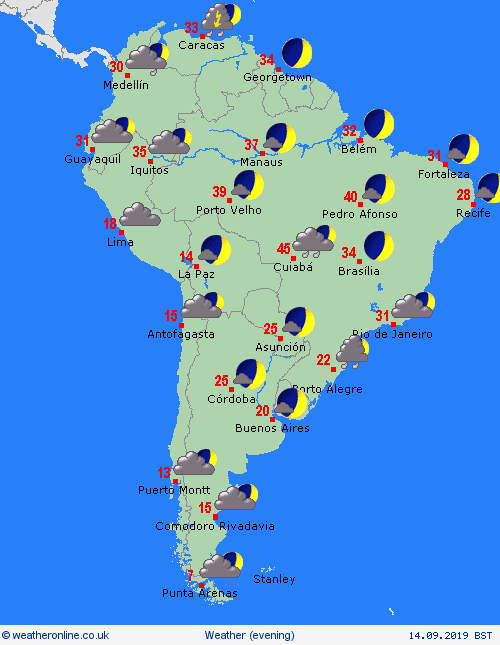 overview  South America Forecast maps