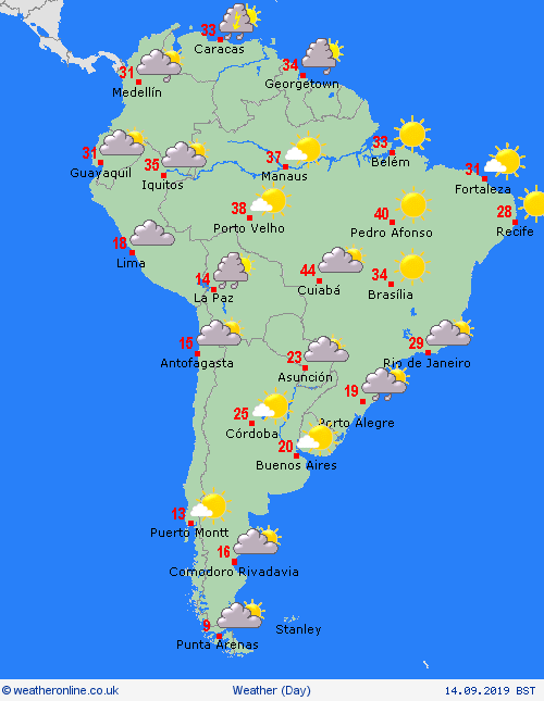 overview  South America Forecast maps