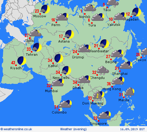 overview  Asia Forecast maps