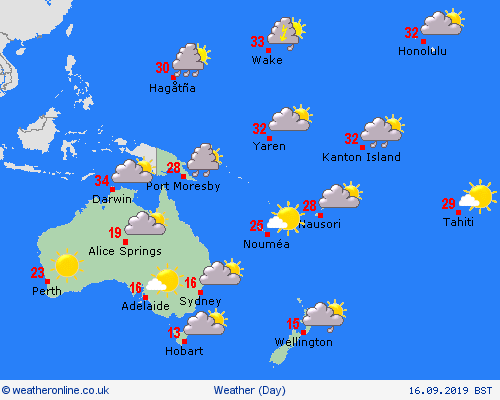 overview  Oceania Forecast maps