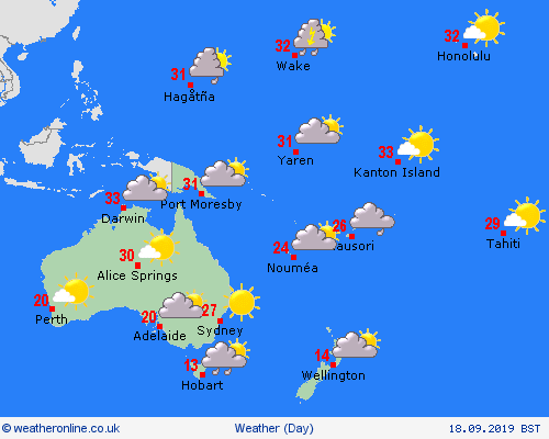 overview  Oceania Forecast maps