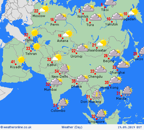 overview  Asia Forecast maps