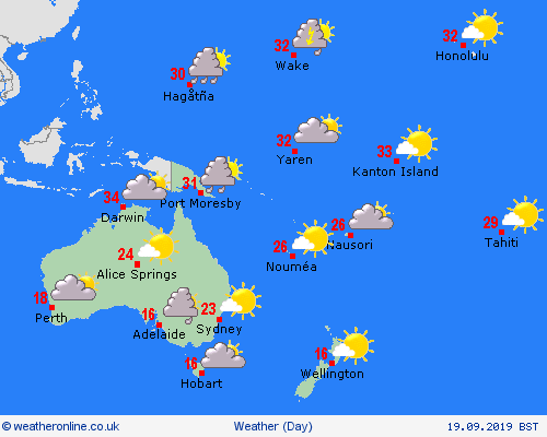 overview  Oceania Forecast maps