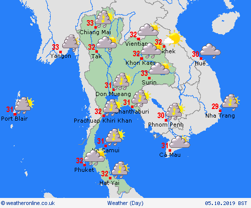 overview Thailand Asia Forecast maps