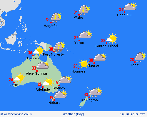 overview  Oceania Forecast maps