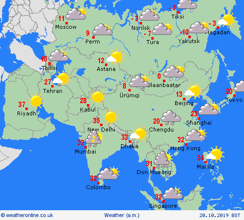 overview  Asia Forecast maps