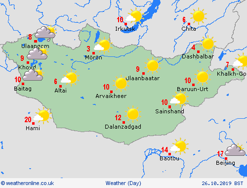 overview Mongolia Asia Forecast maps