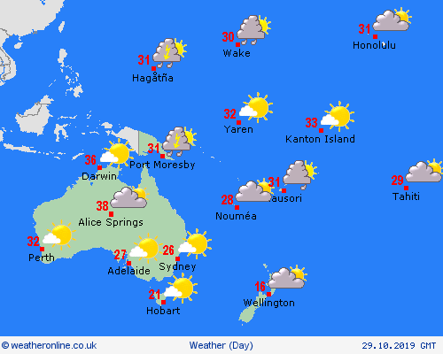 overview  Oceania Forecast maps