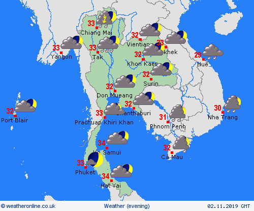 overview Thailand Asia Forecast maps