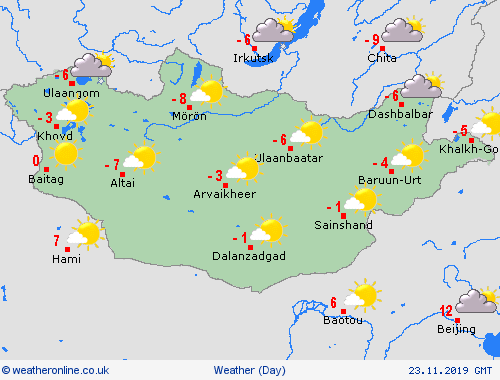 overview Mongolia Asia Forecast maps