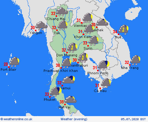 overview Thailand Asia Forecast maps