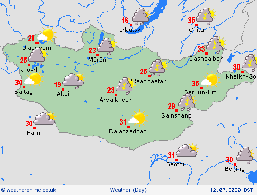 overview Mongolia Asia Forecast maps