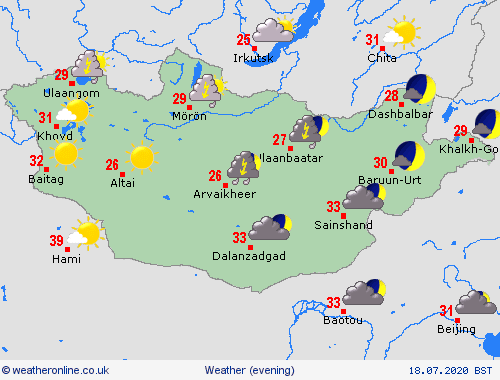 overview Mongolia Asia Forecast maps