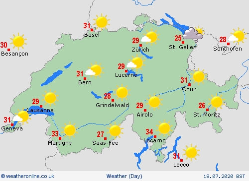 overview Switzerland Europe Forecast maps