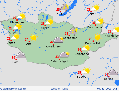 overview Mongolia Asia Forecast maps