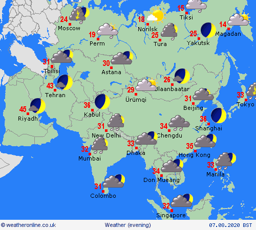 overview  Asia Forecast maps