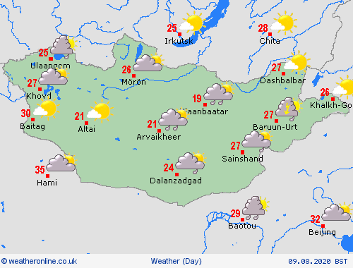 overview Mongolia Asia Forecast maps