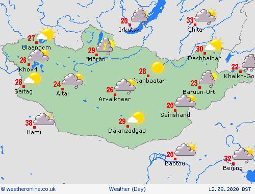 overview Mongolia Asia Forecast maps