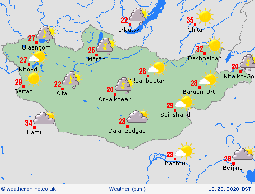 overview Mongolia Asia Forecast maps