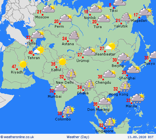 overview  Asia Forecast maps