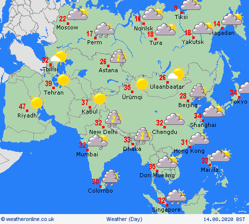 overview  Asia Forecast maps