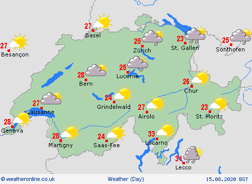 overview Switzerland Europe Forecast maps