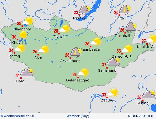 overview Mongolia Asia Forecast maps