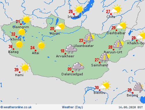 overview Mongolia Asia Forecast maps