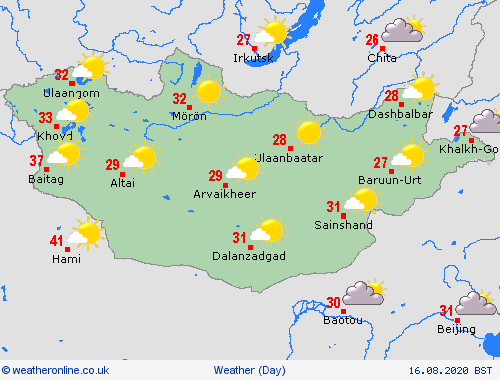 overview Mongolia Asia Forecast maps