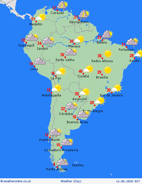 overview  South America Forecast maps