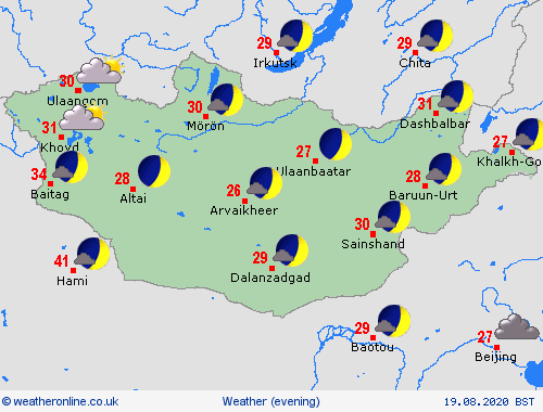 overview Mongolia Asia Forecast maps